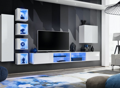 Modern Wohnwand Hänge Schrank Designer TV-Ständer Wandschrank Holzmöbel Neu